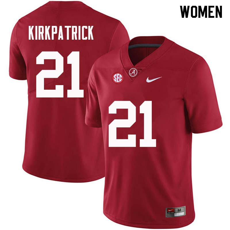 Alabama Crimson Tide Women's Dre Kirkpatrick #21 Crimson NCAA Nike Authentic Stitched College Football Jersey TD16O28ZM